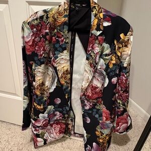 Express  Floral Boyfriend Blazer